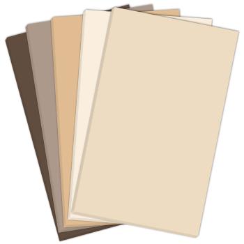 Farbkartonset "Cremetöne" 25x Cardstock in 5 Farben DIN A4 - farbig sortiert