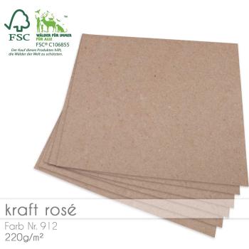 Cardstock "Recycling" 12"x12" 220g/m² (30,5 x 30,5cm) in kraft rose