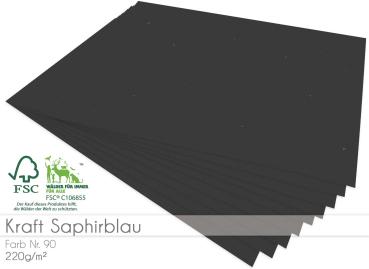 Cardstock "Recycling" - Bastelpapier 220g/m² DIN A4 in kraft saphirblau