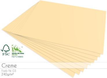 Cardstock "Premium" - Bastelpapier 240g/m² DIN A4 in creme