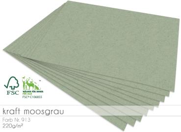 Scrapbooking-/ Bastelpapier 220g/m² DIN A3 in kraft moosgrau