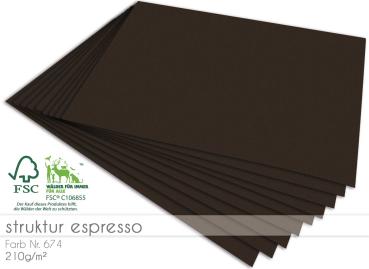 Scrapbooking-/ Bastelpapier 210g/m² DIN A3 in struktur espresso