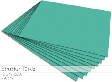 Cardstock - Bastelpapier 220g/m² DIN A4 in struktur türkis