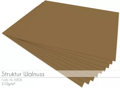 Cardstock "Struktur" - Bastelpapier 210g/m² DIN A4 in struktur walnuss