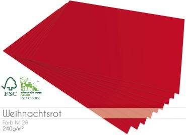 Cardstock "Premium" - Bastelpapier 240g/m² DIN A4 in weihnachtsrot