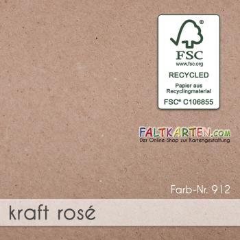 Karte - Einlegekarte DIN Lang 220g/m² in kraft rose