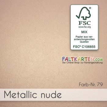 Cardstock "Metallic" - Bastelpapier 300g/m² DIN A4 in metallic nude