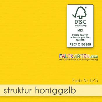 Faltkarte 210g/m² DIN A7 in struktur honiggelb