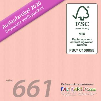 Doppelkarte - Faltkarte 220g/m² DIN B6 in struktur pastellrose