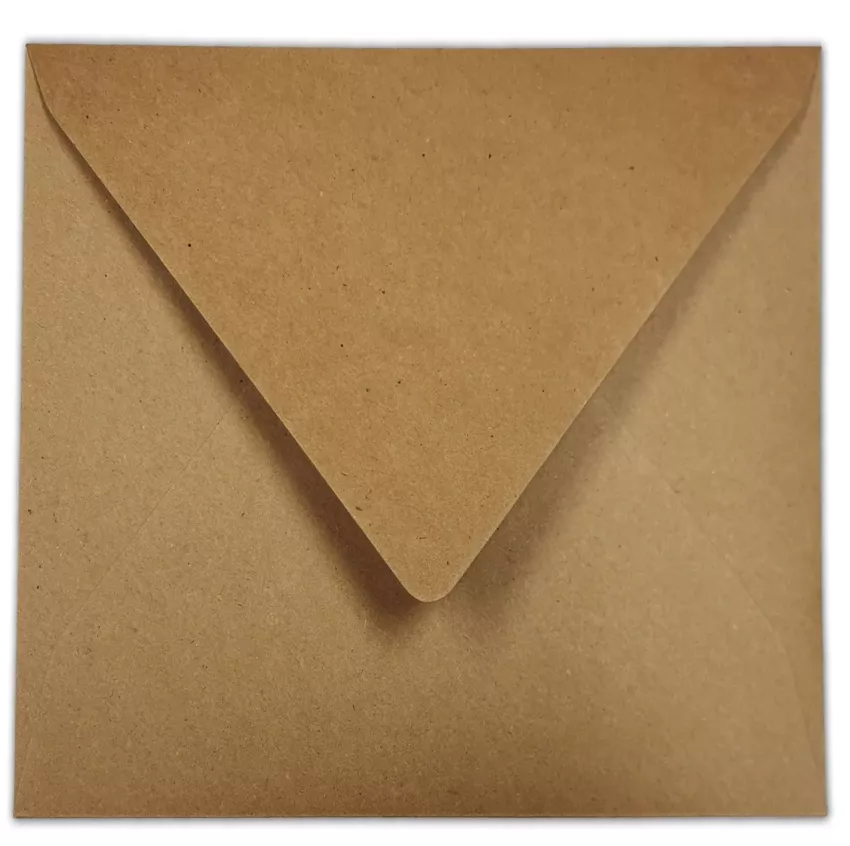 Kraftpapier-Umschlag 16x16cm Nassklebung in kraft braun
