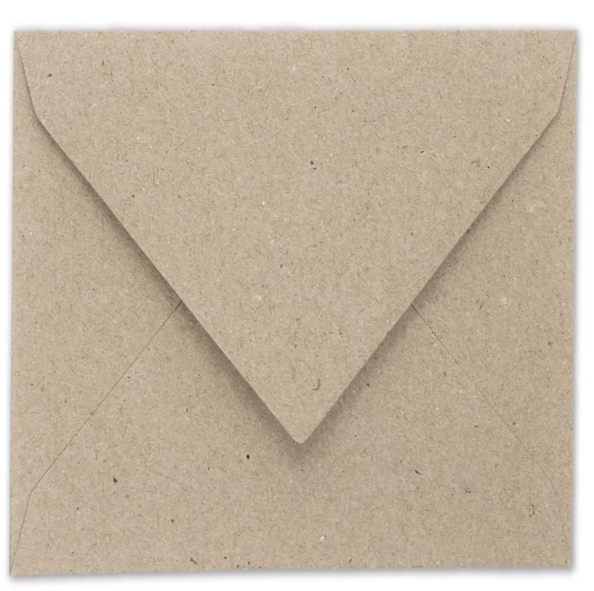 Kraftpapier-Umschlag 16x16cm Nassklebung in kraft grau