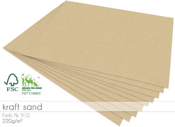 Scrapbooking-/ Bastelpapier 220g/m² DIN A3 in kraft sand