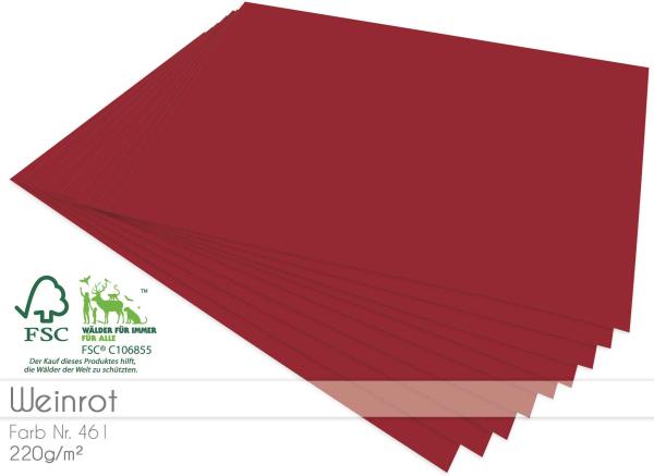 Cardstock "Premium" - Bastelpapier 220g/m² DIN A4 in weinrot