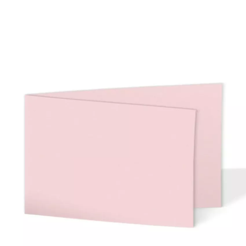 Doppelkarte - Faltkarte 240g/m² DIN A6 quer in babypink