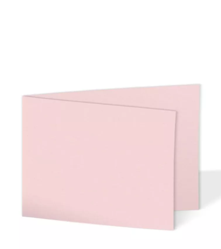 Doppelkarte - Faltkarte 240g/m² DIN B6 quer in babypink