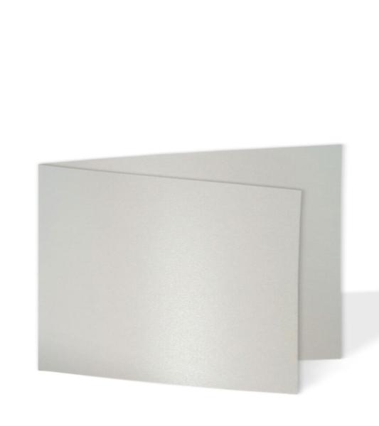 Doppelkarte - Faltkarte 300g/m² DIN B6 quer in metallic-champagner