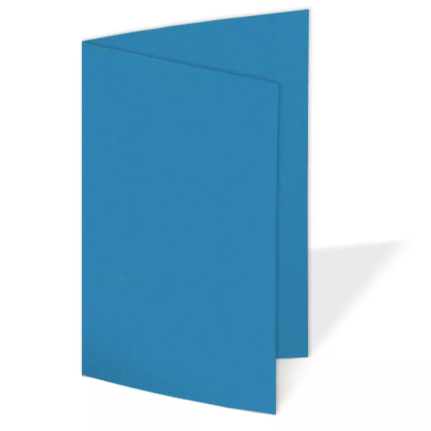 Doppelkarte - Faltkarte 240g/m² DIN B6 in pazifikblau