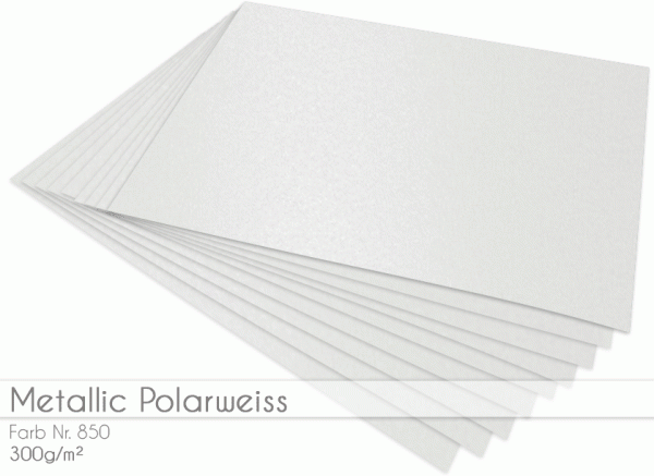 Scrapbooking-/ Bastelpapier 300g/m² DIN A3 in metallic-polarweiss