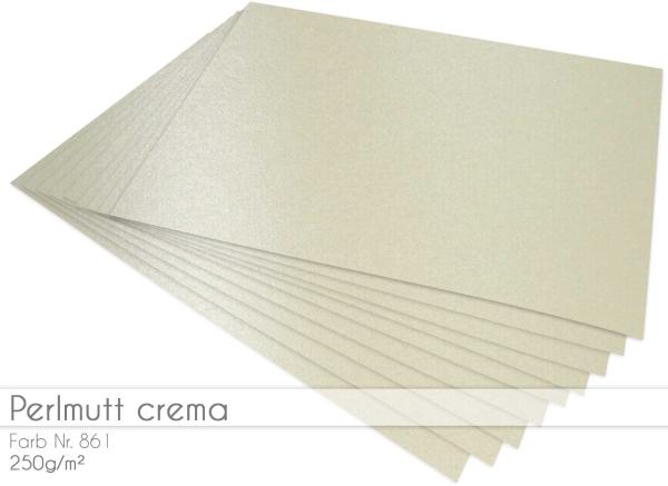 Scrapbooking-/ Bastelpapier 250g/m² DIN A3 in perlmutt crema