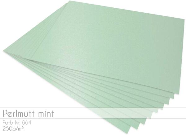 Scrapbooking-/ Bastelpapier 250g/m² DIN A3 in perlmutt mint