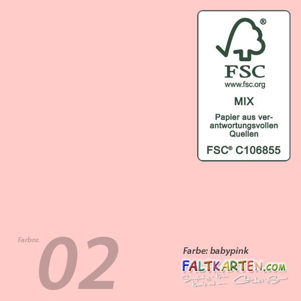 Karte - Einlegekarte DIN B6 240g/m² in babypink