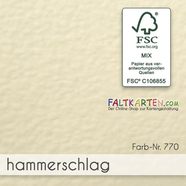 Doppelkarte - Faltkarte 15x15cm 240g/m² in hammerschlag